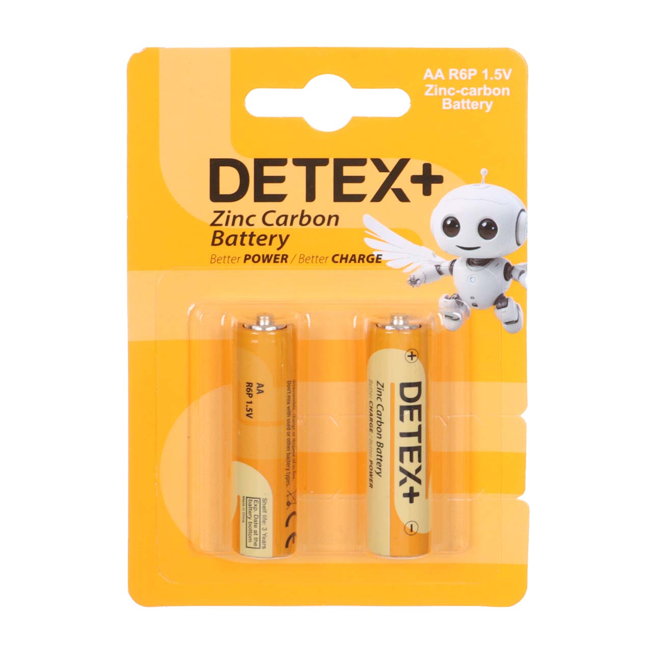 باتری قلم Detex+ - AA مدل Zinc Carbon R6P (بسته 2 عددی)